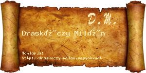 Draskóczy Milán névjegykártya
