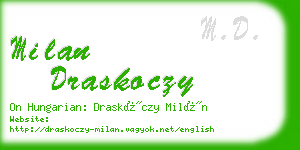 milan draskoczy business card